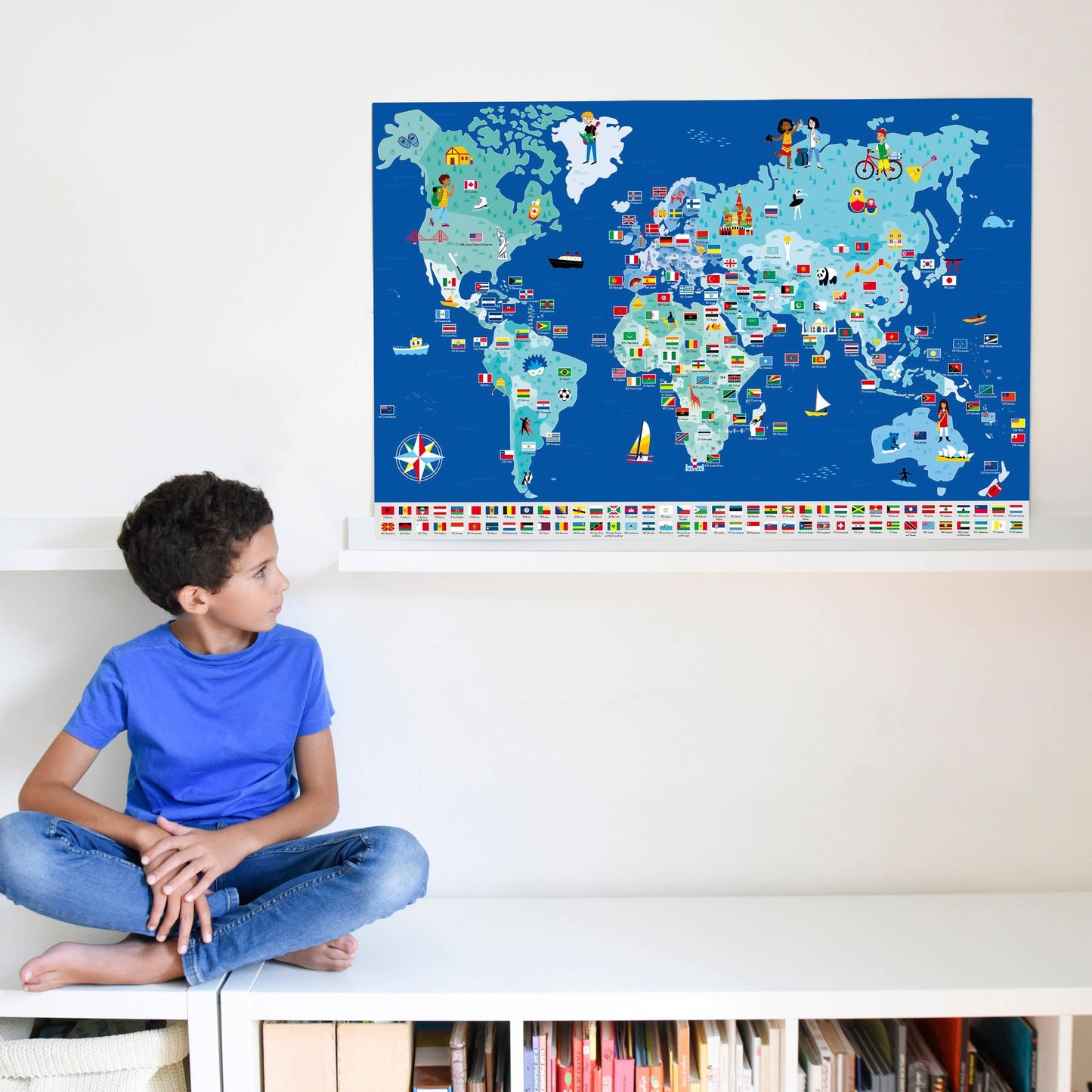 Drapeaux - Poster en stickers - Discovery inspiré Montessori