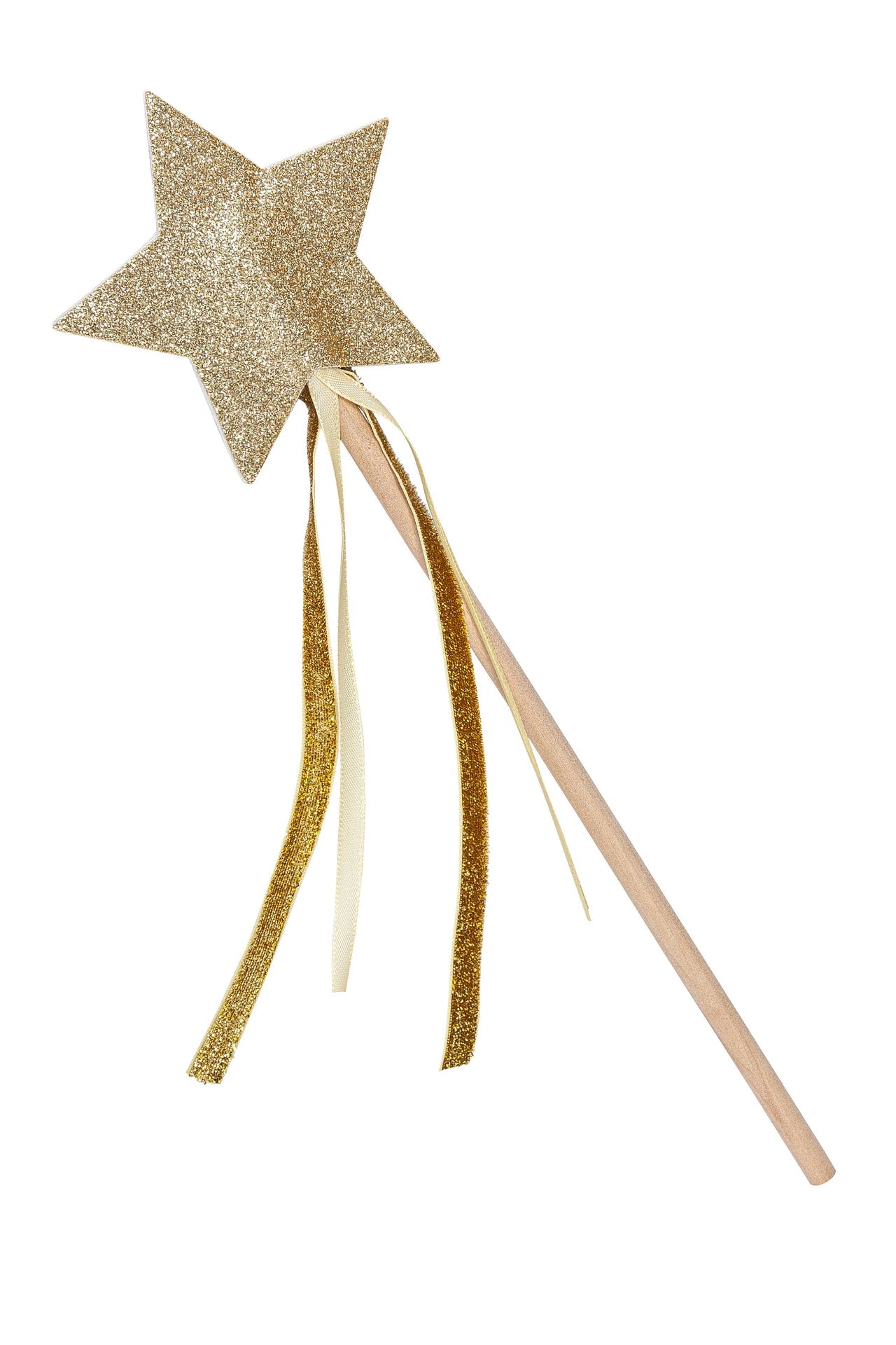Star Magic Wand – Wood & Gold Glitter