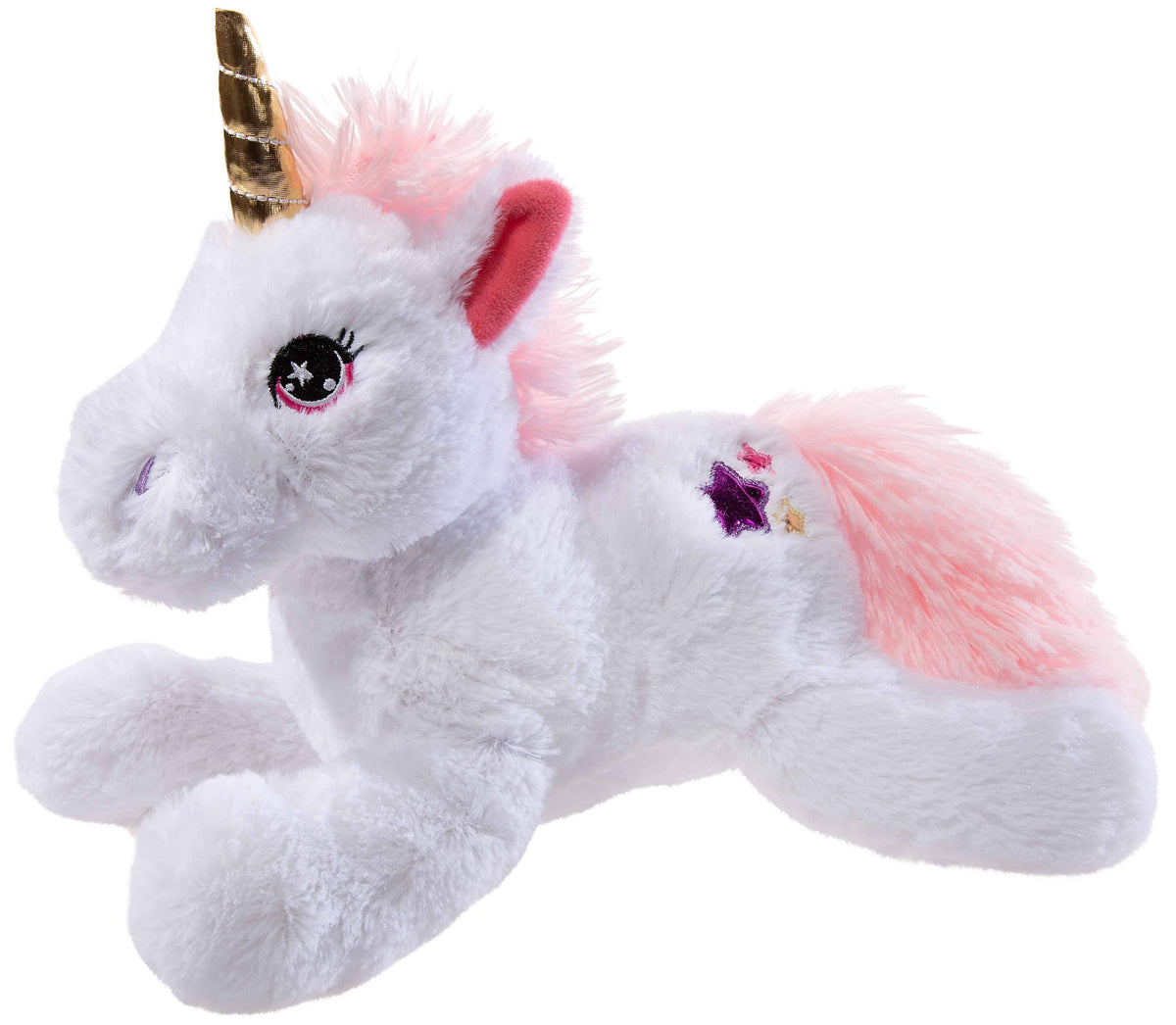 Peluche Licorne blanche couchée M - 30 cm