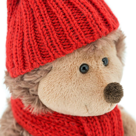 Peluche Hérisson Prickle avec Bonnet Rouge 15 cm
