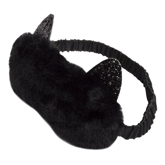 Masque de sommeil – en peluche chat – chat noir