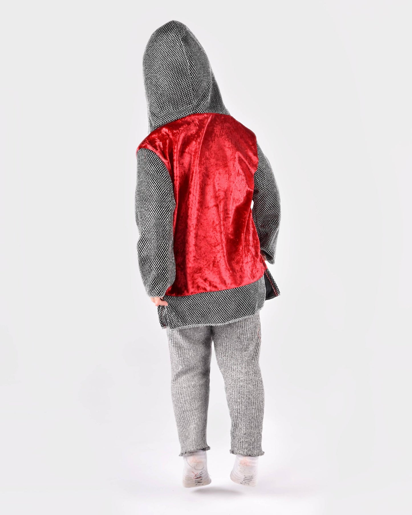 Red Knight Tunic with Hood 98-104 cm 2-4 years