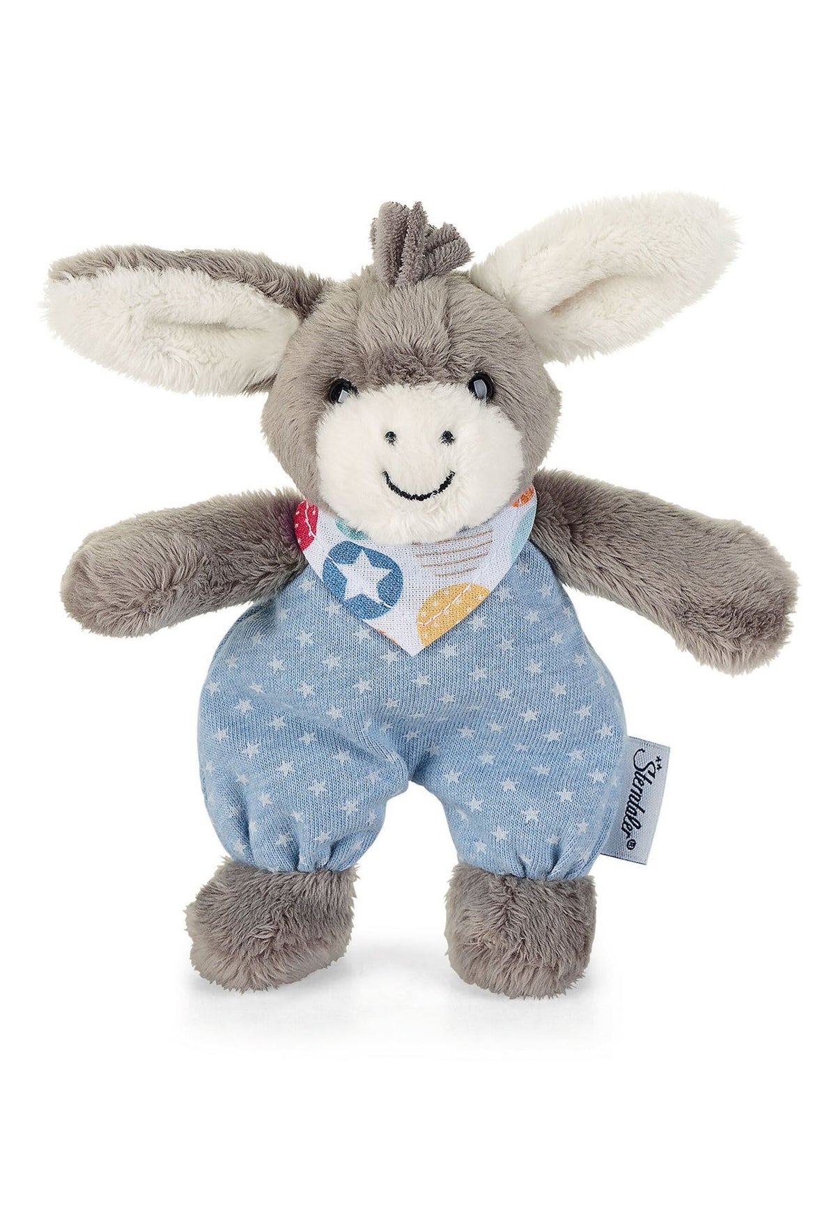 Mini-peluche Âne Emmi avec hochet - 17 cm