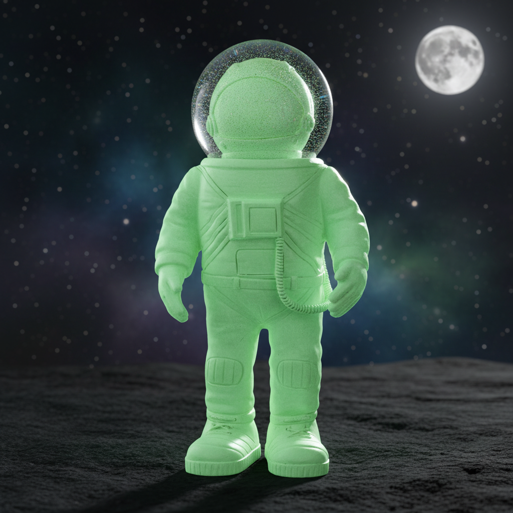 Riesige Grüne Astronauten-Schneekugel