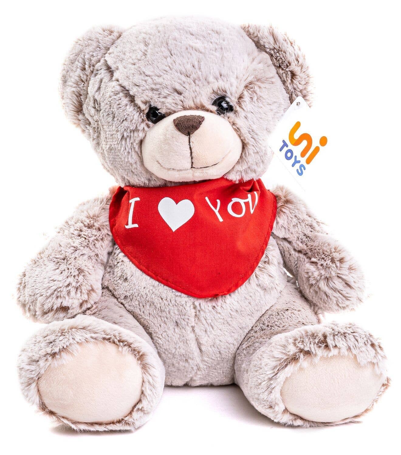 Peluche Ours Teddy (marron clair) avec écharpe I Love You Uni Toys