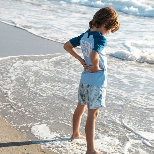 Schwimm-T-Shirt Kurzarm – Blau – Catch Of The Day