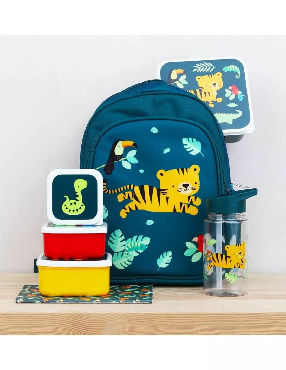 Lot de 4 boîtes repas et goûter - Tigre – vue 4 – A Little Lovely Company