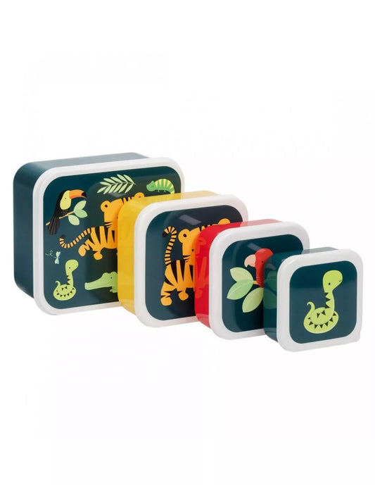 Lot de 4 boîtes repas et goûter - Tigre – vue 2 – A Little Lovely Company