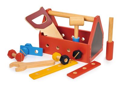 Mentari Jeu de Rôle: BOÎTE À OUTILS 21x13,2x15,5cm, 15pièces, en bois, en boîte, 3+