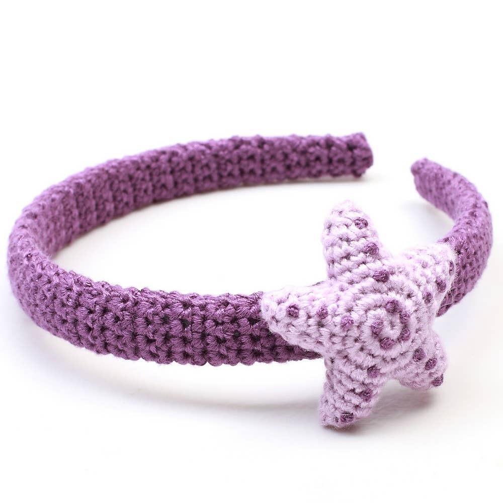 Headband with starfish - Dark purple