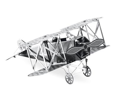 MetalEarth Aviation: FOKKER D-VII 6.44x6.44x3.17cm, maquette 3D en métal avec 1 feuille, sur carte 12x17cm, 14+