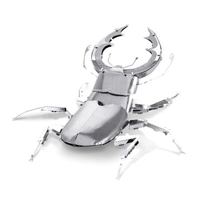 MetalEarth Insectes: COLÉOPTÈRE 7.3x5.8x1.7cm, maquette 3D en métal avec 1 feuille, sur carte 12x17cm, 14+