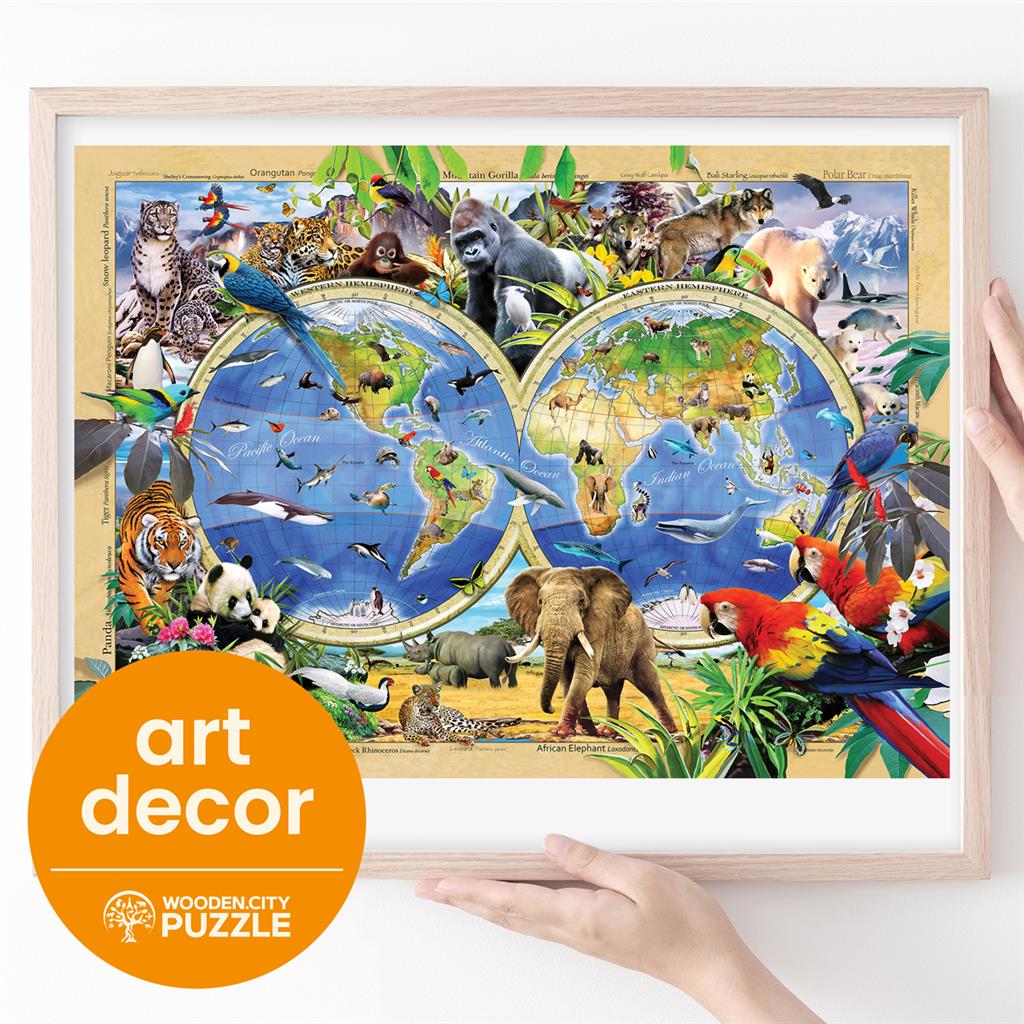 Puzzle - Karte des Tierreichs