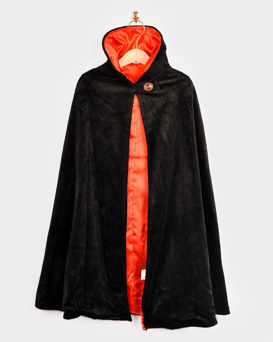 Deluxe Vampirumhang aus rotem Satin und Stein, 110-116 cm