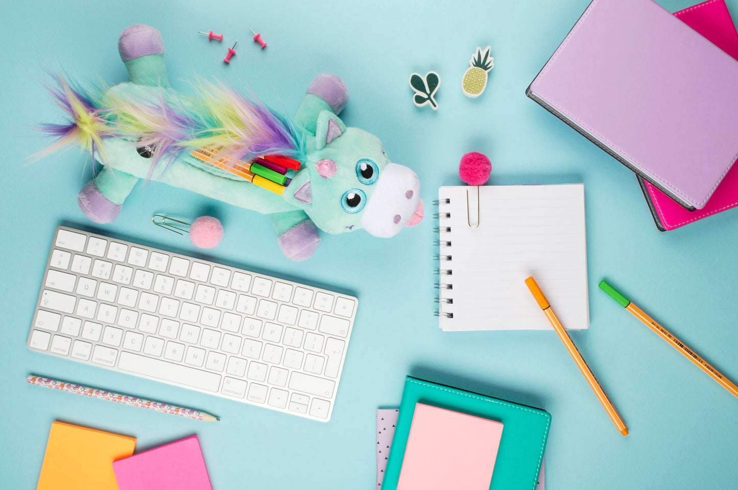 Arc-en-ciel licorne menthe Trousse scolaire