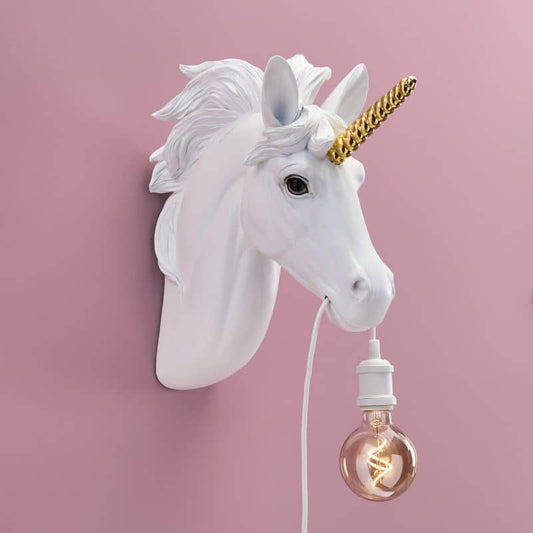 Unicorn Wall Sconce Hugh White-Gold