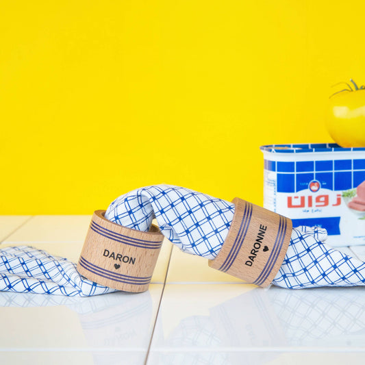Ronds de serviette en bois Pied de Poule – détail produit