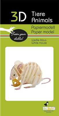 3D-Papiermodell - Weiße Maus