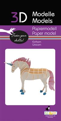 3D Papiermodell - Einhorn