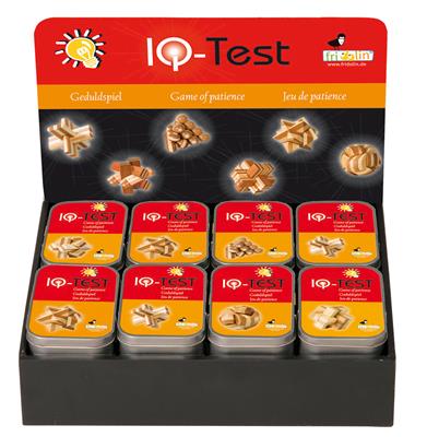 Casse-tête: 3D PUZZLE serie 1, en bambou bicolore 6x2x9cm, en boîte en métal, en présentoir, 3+