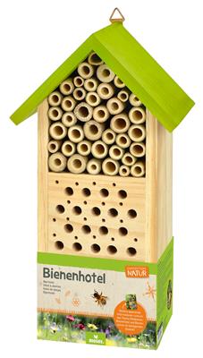 Exploration Nature: HÔTEL pour ABEILLES 14x26x10cm, en bois de pin et bambou