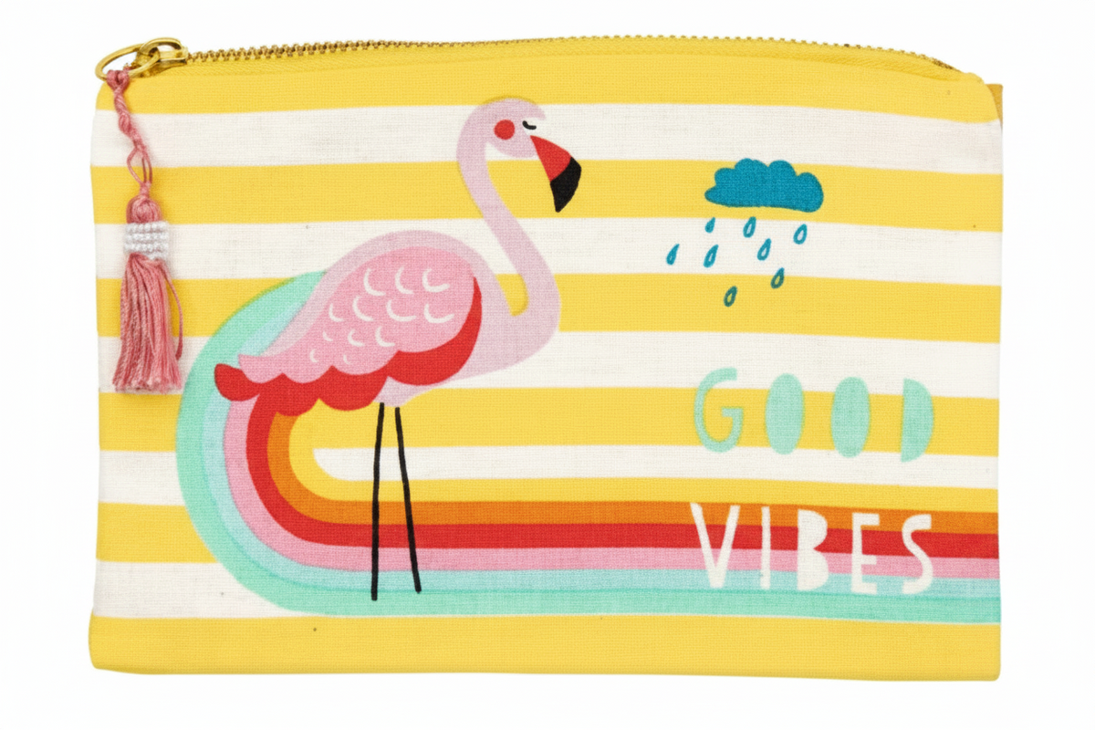 Pochette Flamant Rose “Good Vibes” – vue principale