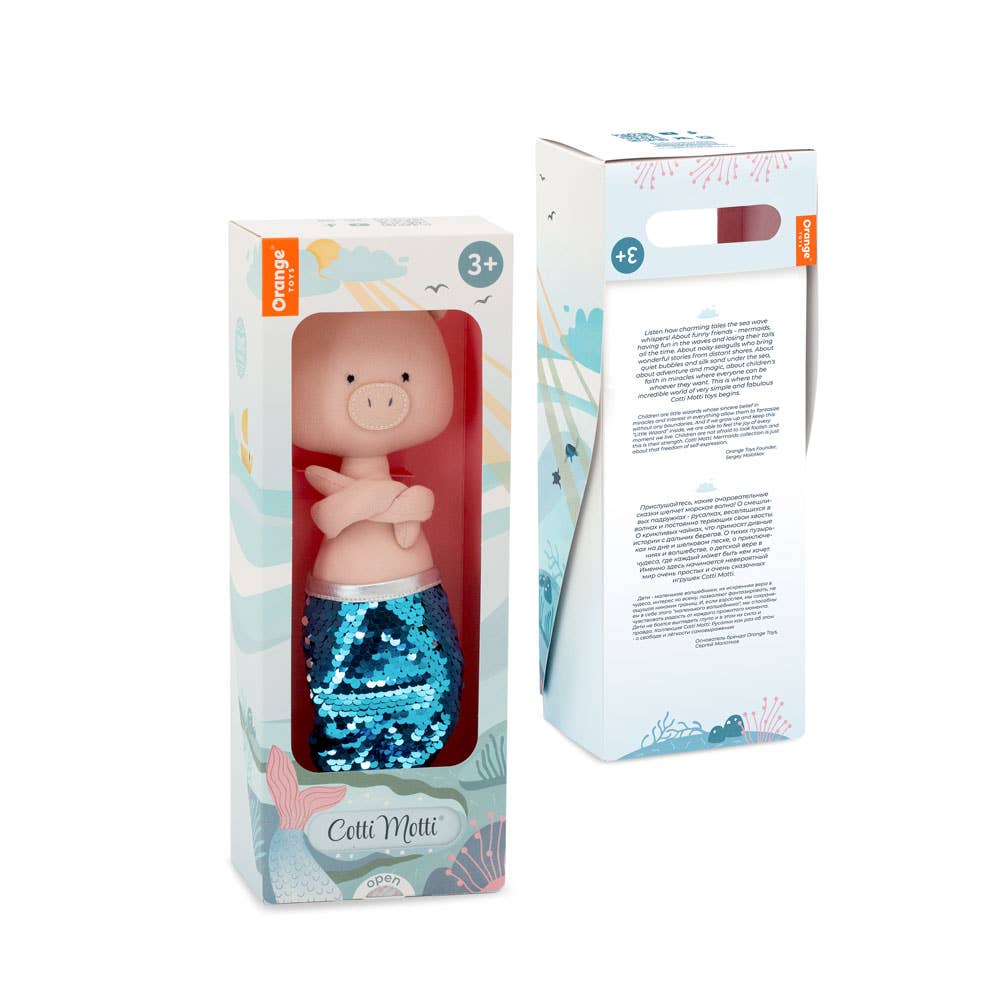 Cotton soft toy, Nicky the pig: Mermaid-29cm-3+