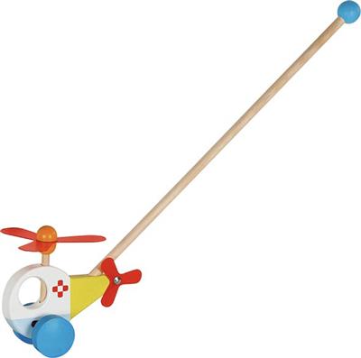 Animal à pousser: HELICOPTERE H15cm, bois, 1+