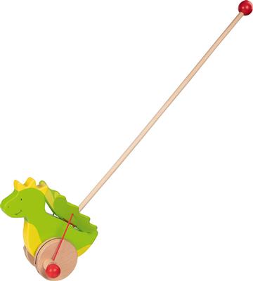 Animal à pousser: DRAGON Jakomo 20cm, bois, manche L60cm, 1+
