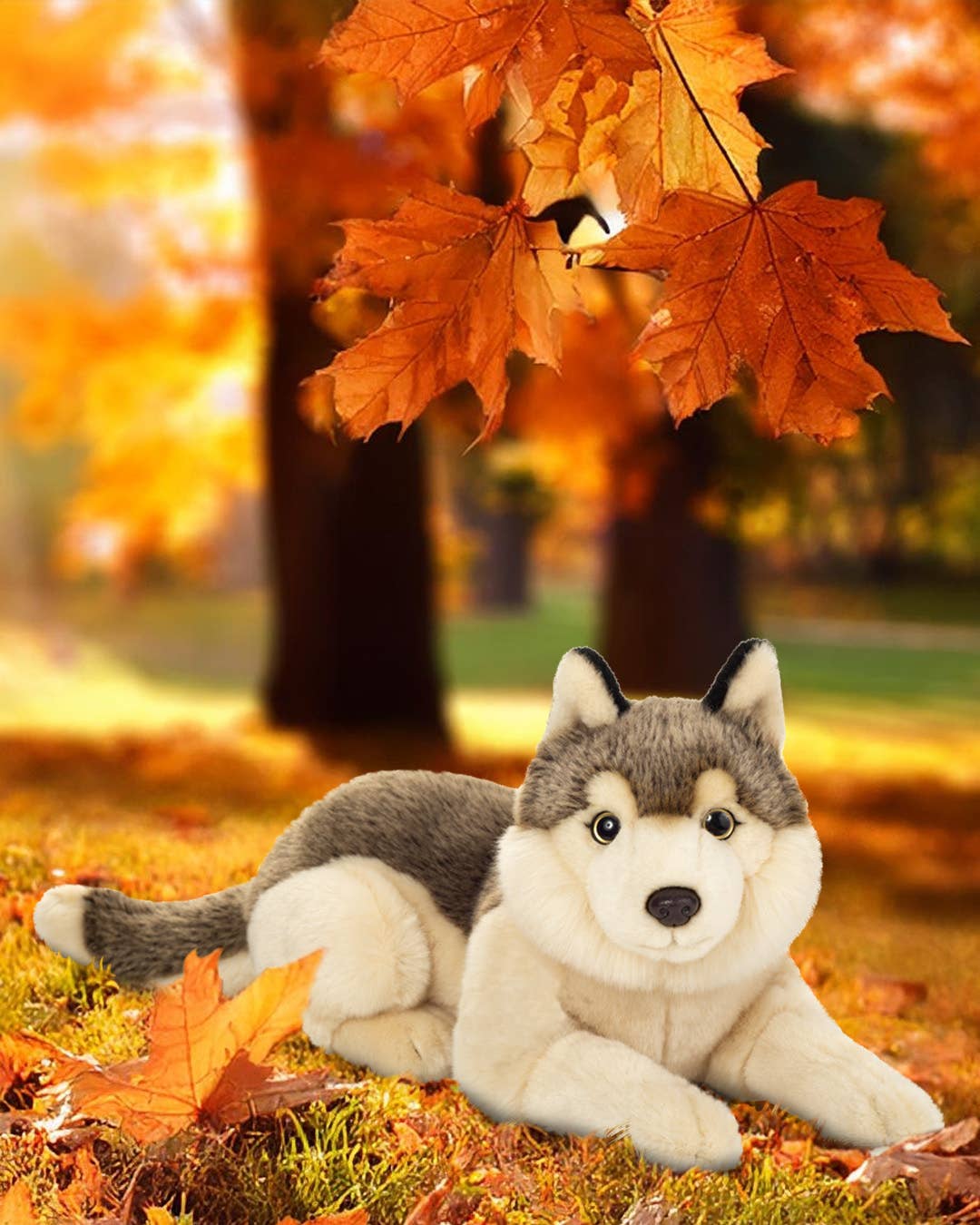 Sleeping Wolf Plush Toy