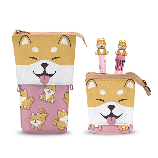 Federmäppchen Cute + 10-Farben-Stift + Gelschreiber Oh My Pop! „Shiba“