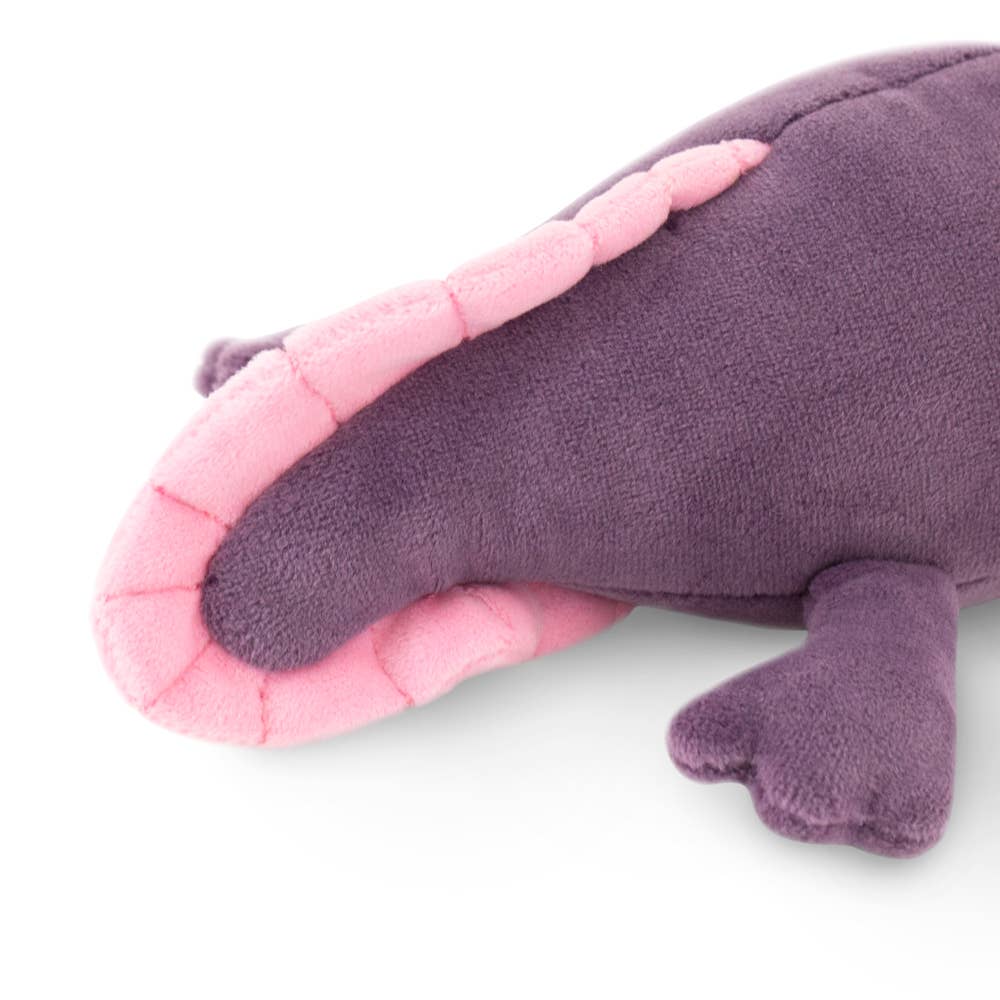 Purple axolotl plush toy, 20 cm