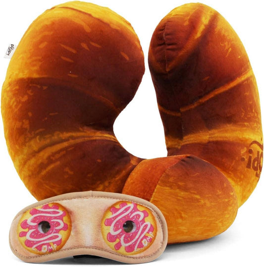 Oh My Pop! "Croissant" Neck Pillow and Sleep Mask