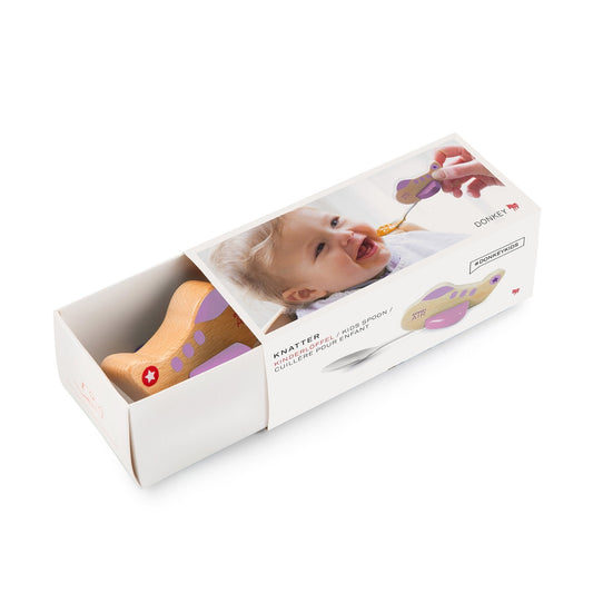 Vue complémentaire : Cuillère Enfant Avion Violet – Donkey Products