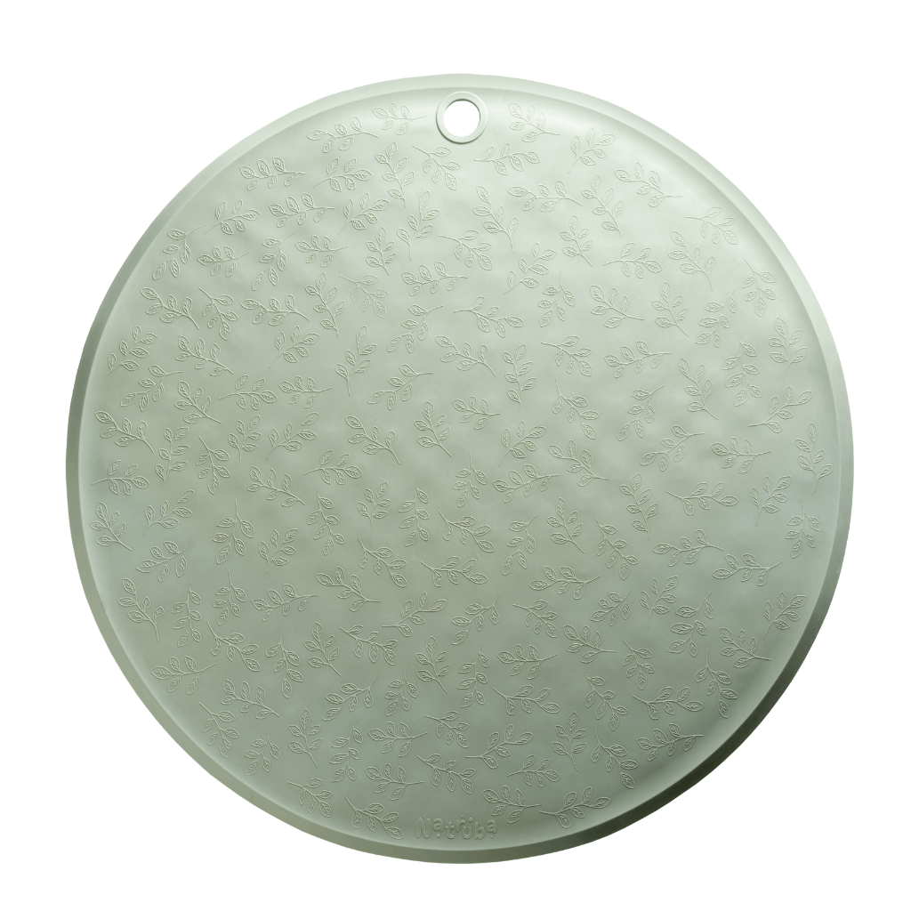 Tapis de bain rond Feuillage Vert clair - Natruba