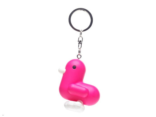 Neon Pink Duck Keychain