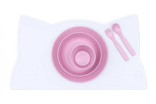 Weißer Katze Silikontisch -Set
