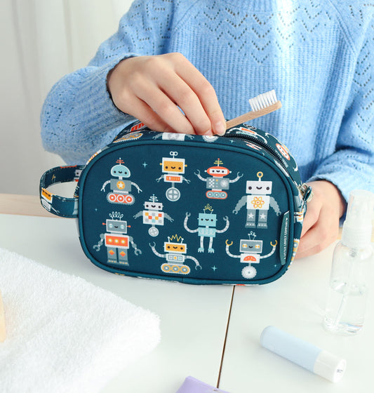 Trousse de toilette enfant - Robots – vue 2 – A Little Lovely Company