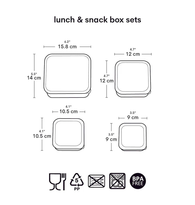 Lot de 4 boîtes repas et goûter - Ours – vue 6 – A Little Lovely Company