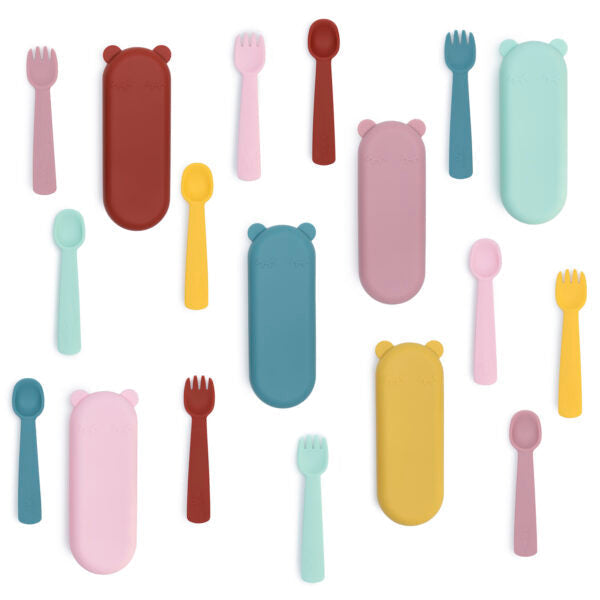 Dusty pink baby cutlery set