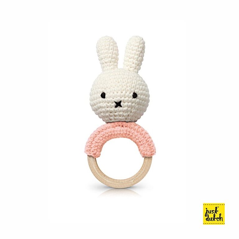 Hochet en Crochet Miffy - Rose pastel