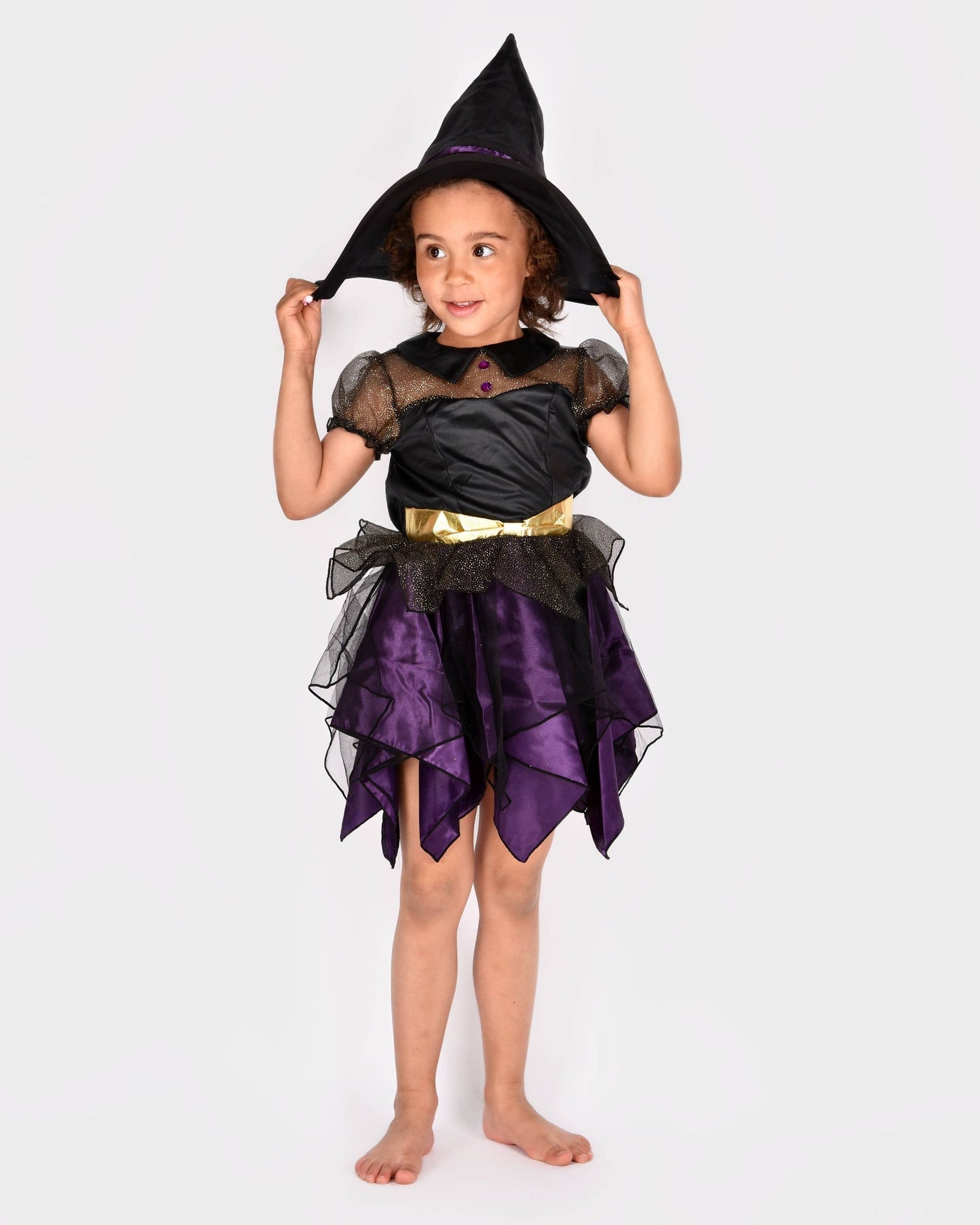 Deluxe Witch Dress and Hat 110-116 cm 4-6 years