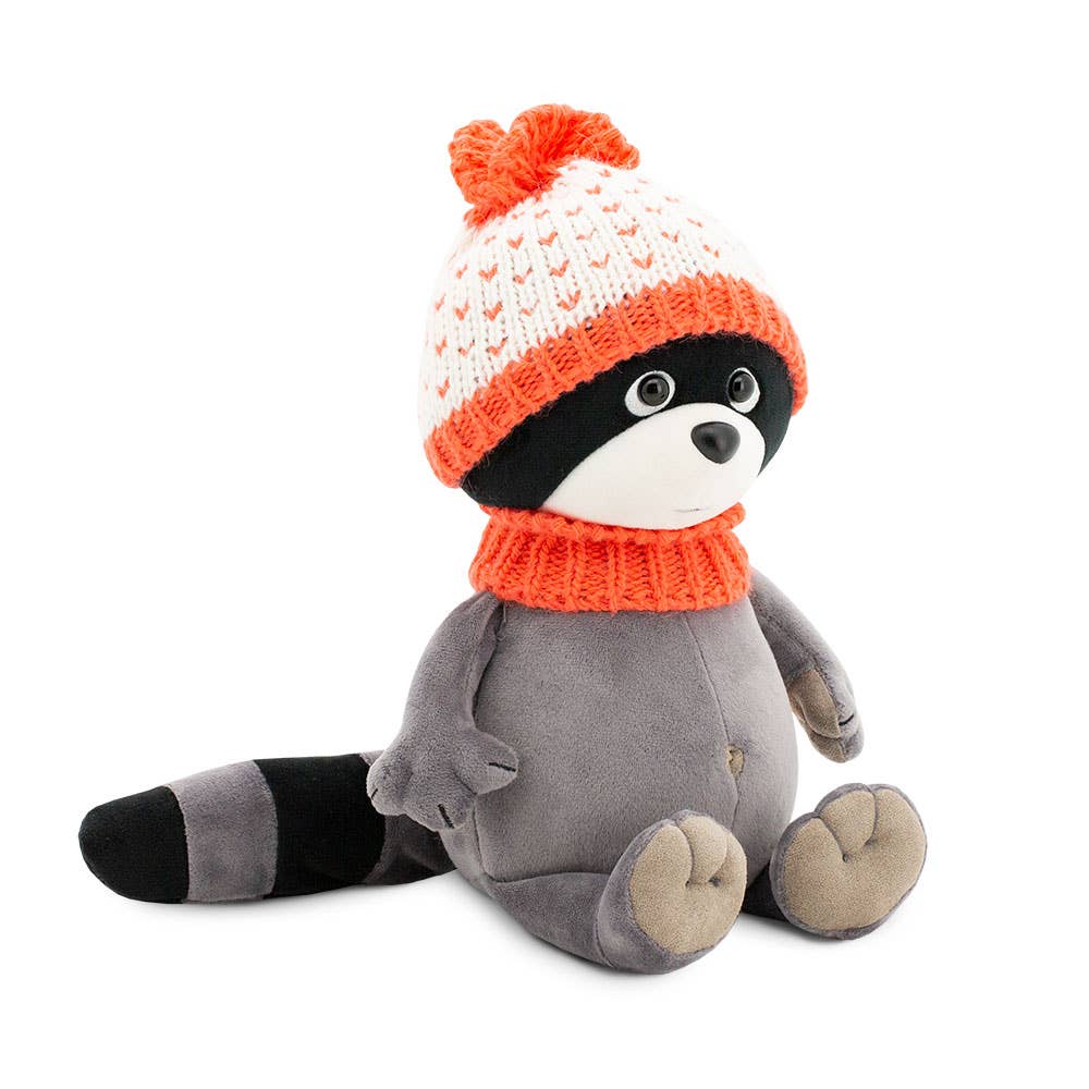 Denny the plush raccoon: fresh orange - 25 cm - 0+