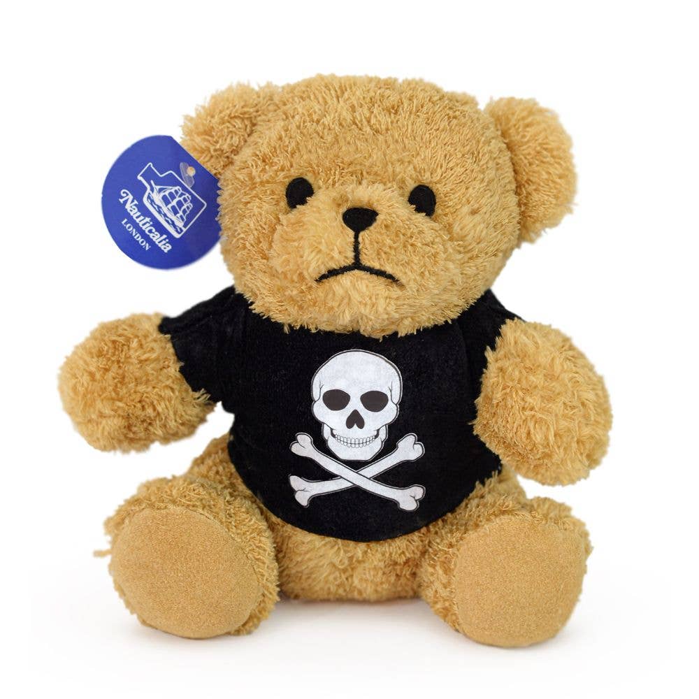 Teddybär mit schwarzem Piraten-T-Shirt