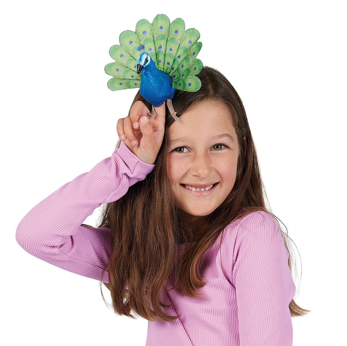 Marionnette à doigt Paon Folkmanis réaliste