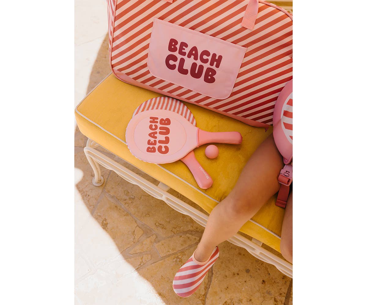 Raquettes de Plage en Néoprène Stripes Bloom & Blush avec Balle