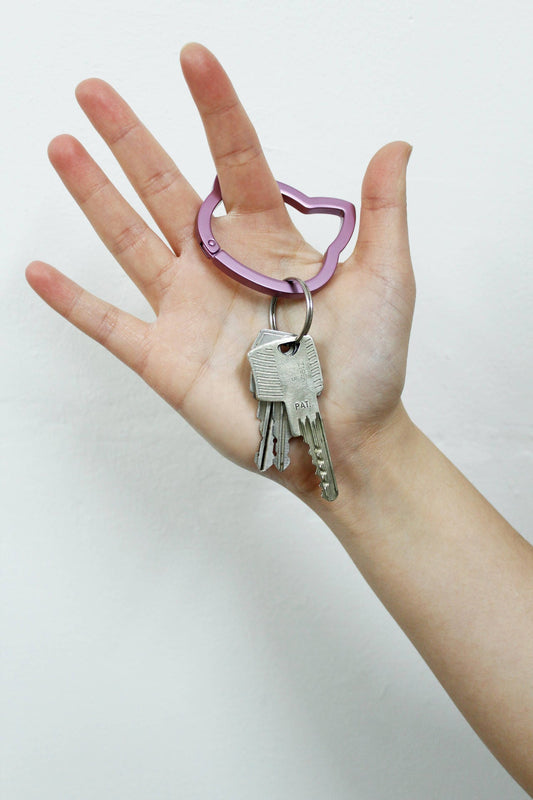 Karabiner-Set Katzen rosa und türkis