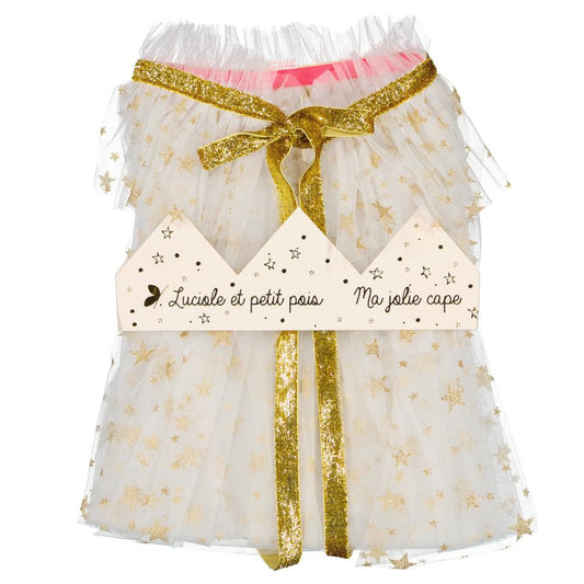 Cape de princesse en tulle à étoiles dorées - Luciole et Petit Pois - photographie 2