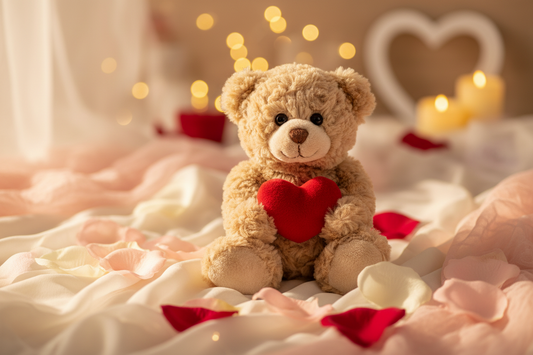 Peluche Teddy beige avec cœur