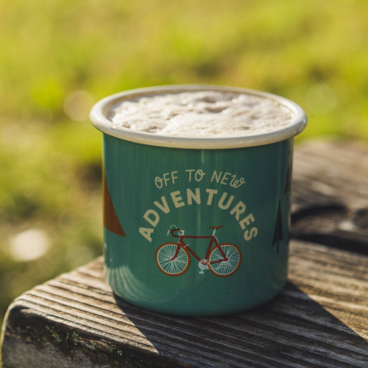 Emaille-Tasse „Bike Adventure“